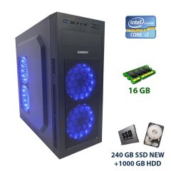 GameMax Tower NEW / Intel Core i7-2600 (4 (8) ядра по 3.4 - 3.8 GHz) / 16 GB DDR3 / 240 GB SSD NEW+1000 GB HDD / AMD Radeon RX 470, 4 GB GDDR5, 256-bit + Миша Marvo M309 с ігровою поверхнею G1
