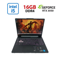 Ігровий ноутбук Asus TUF Gaming F15 / 15.6" (1920x1080) IPS / Intel Core i5-11400H (6 (12) ядер по 4.5 GHz) / 16 GB DDR4 / 512 GB SSD M.2 NVMe / nVidia GeForce RTX 3050, 4 GB GDDR6, 128-bit / WebCam