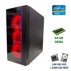Игровой ПК Deepcool Tower / Intel Xeon E5-2678 v3 (12 (24) ядер по 2.5 - 3.3 GHz) / 64 GB DDR4 / 240 GB SSD+2000 GB HDD / nVidia GeForce GTX 1650, 4 GB GDDR5, 128-bit