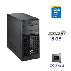 Компьютер Fujitsu Esprimo P400 Tower / Intel Core i7-2600 (4 (8) ядра по 3.4 - 3.8 GHz) / 8 GB DDR3 / 240 GB SSD