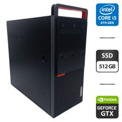 Комп'ютер Lenovo ThinkCentre M800 Tower / Intel Core i5-6600K (4 ядра по 3.5 - 3.9 GHz) / 16 GB DDR4 / 512 GB SSD / nVidia GeForce GTX 1660 Super, 6 GB GDDR5, 192-bit / DVD-ROM
