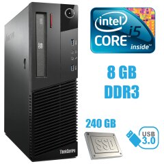 Lenovo M83 SFF / Intel Core i5-4440 (4 ядра по 3.1-3.3GHz) / 8GB DDR3 / 240 GB SSD / USB 3.0 