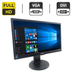 Монитор Philips 223V5L / 22" (1920x1080) TN / VGA, DVI / VESA 100x100 + Кабель питания