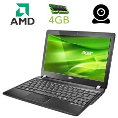 Ноутбук Acer Aspire One 725 / 11.6" (1366x768) TN / AMD C-60 (2 ядра по 1.1-1.3 GHz) / 4 GB DDR3 / 320 GB HDD / web-cam