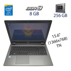 Ноутбук Acer Aspire V3-575 / 15.6" (1366x768) TN / Intel Core i5-6200U (2 (4) ядра по 2.3 - 2.8 GHz) / 8 GB DDR3 / 256 GB SSD / WebCam / DVD-ROM / USB 3.0 / HDMI