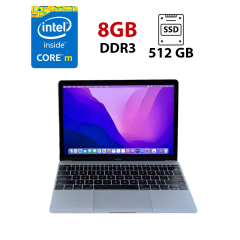 Ноутбук Apple MacBook 12" 2016 / 12" (2304&times;1440) IPS / Intel Core m7-6Y75 (2 (4) ядра по 1.2 - 3.1 GHz) / 8 GB DDR3 / 512 GB SSD / Intel HD Graphics 515