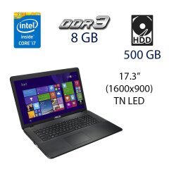 Ноутбук Asus X755JA-DS71 / 17.3" (1600x900) TN LED / Intel Core i7-4712MQ (4 (8) ядра по 2.3 - 3.3 GHz) / 8 GB DDR3 / 500 GB HDD / WebCam / DVD-RW / USB 3.0 / HDMI