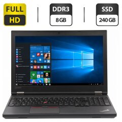 Ноутбук Б-клас Lenovo ThinkPad L570 / 15.6" (1920x1080) TN / Intel Core i5-6300U (2 (4) ядра по 2.4 - 3.0 GHz) / 8 GB DDR3 / 240 GB SSD / Intel HD Graphics 520 / WebCam / VGA