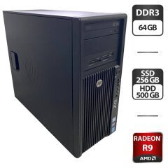 Рабочая станция HP Z420 Workstation Tower / Intel Xeon E5-2658 v2 (10 (20) ядер по 2.4 - 3.0 GHz) / 64 GB DDR3 / 256 GB SSD + 500 GB HDD / AMD Radeon HD 6870, 1 GB GDDR5, 256-bit / HDMI / DVD-ROM