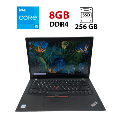 Ультрабук Lenovo ThinkPad T470s / 14" (1920x1080) TN / Intel Core i5-6300U (2 (4) ядра 2.4 - 3.0 GHz) / 8 GB DDR4 / 256 GB SSD / Intel HD Graphics 520 / WebCam / HDMI