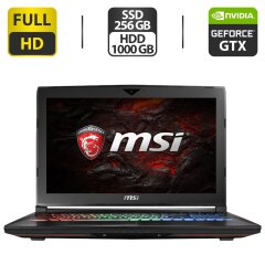 Игровой ноутбук MSI GT62VR 6RE Dominator Pro / 15.6" (1920x1080) TN / Intel Core i7-6700HQ (4 (8) ядра по 2.6 - 3.5 GHz) / 16 GB DDR4 / 256 GB SSD + 1000 GB HDD / nVidia GeForce GTX 1070, 8 GB GDDR5, 256-bit / WebCam / HDMI