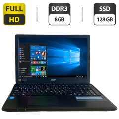 Ноутбук Acer Aspire E1-572 / 15.6" (1920x1080) TN / Intel Core i5-4200M (2 (4) ядра по 2.5 - 3.1 GHz) / 8 GB DDR3 / 128 GB SSD / Intel HD Graphics 4600 / WebCam
