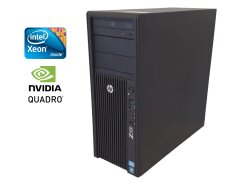 Робоча станція HP Z420 Workstation Tower / Intel Xeon E5-1650 V2 (6 (12) ядер по 3.2 - 3.9 GHz) / 64 GB DDR3 / NO HDD / nVidia Quadro 2000, 1 GB GDDR5, 128-bit / DVD-RW