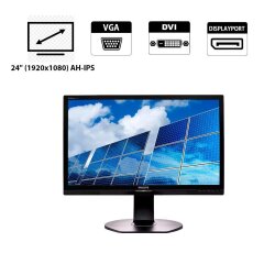 Монитор Philips 241S6Q / 24" (1920x1080) AH-IPS / DisplayPort, DVI, VGA,