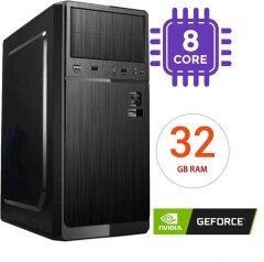 Компьютер X79 Tower NEW / Intel Xeon E5-2650 V2 (8 (16) ядер по 2.6-3.4 GHz) (аналог Core i7-7700K) / 32 GB DDR3 ECC / 240 GB SSD / nVidia GeForce GT 630 2 GB / 400W NEW