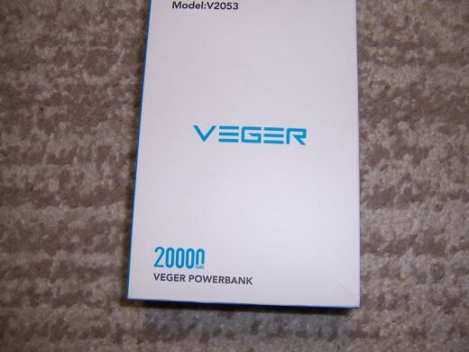 Новый Power Bank VEGER V2053 / 20000 mAh / 5V/4.5A