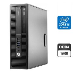 Комп'ютер HP EliteDesk 800 G2 SFF / Intel Core i5-6500 (4 ядра по 3.2 - 3.6 GHz) / 16 GB DDR4 / 120 GB SSD / nVidia NVS 310, 1 GB GDDR3, 64-bit