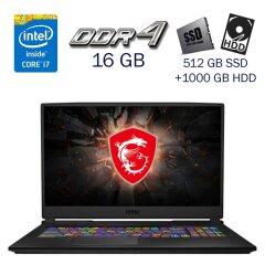 Игровой ноутбук Б-класс MSI GL75 Leopard / 17.3" (1920x1080) IPS / Intel Core i7-10750H (6 (12) ядер по 2.6 - 5.0 GHz) / 16 GB DDR4 / 512 GB SSD+1000 GB HDD / nVidia GeForce RTX 2070, 8 GB GDDR6, 256-bit / WebCam / Windows 10