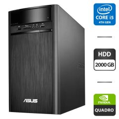Компьютер Б-класс Asus K31AN Desktop / Intel Core i5-4460 (4 ядра по 3.2 - 3.4 GHz) / 8 GB DDR3 / 2000 GB HDD / nVidia Quadro 600, 1 GB GDDR3, 128-bit / Wi-Fi / DVD-ROM / Card Reader