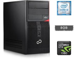 Ігровий ПК Fujitsu Tower / Intel Core i3-6100 (2 (4) ядра по 3.7 GHz) / 8 GB DDR4 / 250 GB SSD / nVidia GeForce GTX 1060, 6 GB GDDR5, 192-bit / HDMI / DisplayPort