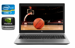 Мобільна робоча станція HP ZBook 15 G5 / 15.6" (1920x1080) IPS / Intel Core i7-8850H (6 (12) ядра по 2.6 - 4.3 GHz) / 32 GB DDR4 / 512 GB SSD / nVidia Quadro P1000, 4 GB GDDR5, 256-bit / WebCam / TouchID