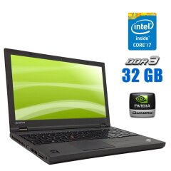 Мобільна робоча станція Lenovo ThinkPad W540 / 15.6" (1920x1080) TN / Intel Core i7-4700MQ (4 (8) ядра по 2.4 - 3.4 GHz) / 32 GB DDR3 / 500 GB SSD / nVidia Quadro K1100M, 2 GB GDDR5, 128-bit / WebCam