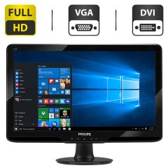 Монитор Philips 222E2SB / 22" (1920x1080) TN / VGA, DVI / VESA 100x100 + Кабель питания