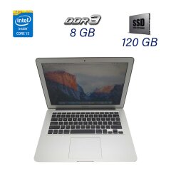Ноутбук Apple MacBook Air A1466 Gray / 13.3" (1366x768) TN / Intel Core i5 (1.8 - 2.9 GHz) / 8 GB DDR3 / 120 GB SSD / WebCam / Intel HD Graphics 6000 / OS X El Capitan