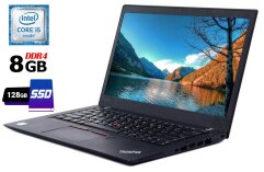 Ноутбук Lenovo ThinkPad T460s / 14" (1920x1080) IPS / Intel Core i5-6300U (2 (4) ядра по 2.4 - 3.0 GHz) / 8 GB DDR4 / 128 GB SSD / Intel HD Graphics 520 / WebCam / HDMI / miniDP