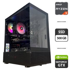 Сборка под заказ: игровой ПК 1stPlayer Mi7 Pro Tower / AMD Ryzen 5 5600 (6 (12) ядер по 3.5 - 4.4 GHz) / 16 GB DDR4 / 500 GB SSD / nVidia GeForce GTX 1660 Ti, 6 GB GDDR6, 192-bit / 550W
