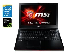 Игровой ноутбук MSI MegaBook GP62 / 15.6" (1920x1080) TN / Intel Core i7-7700HQ (4 (8) ядра по 2.8 - 3.8 GHz) / 16 GB DDR4 / 128 GB SSD + 1000 GB HDD / nVidia GeForce GTX 1060, 3 GB GDDR5, 192-bit / WebCam