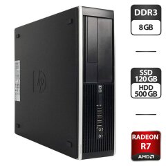 Игровой ПК HP Compaq Pro 6300 SFF / Intel Core i5-3470 (4 ядра по 3.2 - 3.6 GHz) / 8 GB DDR3 / 120 GB SSD + 500 GB HDD / AMD Radeon R7 350, 4 GB GDDR3, 128-bit + USB Wi-Fi адаптер, переходник на выбор (DisplayPort-VGA, DVI-VGA, DVI-HDMI)