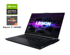 Игровой ноутбук Lenovo Legion 5 17ACH6 / 17.3" (1920x1080) IPS / AMD Ryzen 5 5600H (6 (12) ядер по 3.3 - 4.2 GHz) / 16 GB DDR4 / 720 GB SSD / nVidia GeForce GTX 1650, 4 GB GDDR5, 128-bit / WebCam