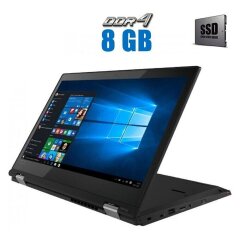 Ноутбук-трансформер Б-класс Lenovo ThinkPad L380 Yoga / 13.3" (1920x1080) IPS Touch / Intel Core i5-8250U (4 (8) ядра по 1.6 - 3.4 GHz) / 16 GB DDR4 / 512 GB SSD / Intel UHD Graphics 620 / WebCam / Win 10 Pro
