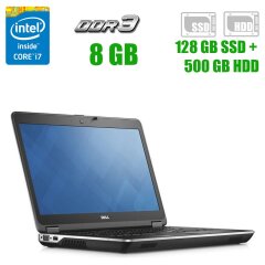 Ноутбук Dell Latitude E6440 / 14" (1600x900) TN / Intel Core i7-4600M (2 (4) ядра по 2.9 - 3.6 GHz) / 8 GB DDR3 / 128 GB SSD + 500 GB HDD / Intel HD Graphics 4600 / WebCam / DVD-RW / USB 3.0 / HDMI