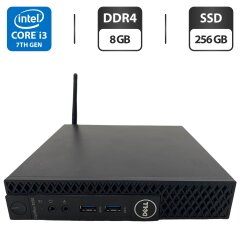 Неттоп Dell OptiPlex 3050 USFF / Intel Core i3-7100T (2 (4) ядра по 3.4 GHz) / 8 GB DDR4 / 256 GB SSD / Intel HD Graphics 630 + Блок питания
