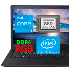 Ультрабук Б-клас Lenovo ThinkPad T470s / 14" (1920x1080) IPS / Intel Core i5-6300U (2 (4) ядра 2.4 - 3.0 GHz) / 8 GB DDR4 / 256 GB SSD / Intel HD Graphics 520 / WebCam / HDMI / Два АКБ