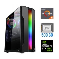 Ігровий ПК Tower / AMD Ryzen 5 3600 (6 (12) ядер по 3.6 - 4.2 GHz) / 16 GB DDR4 / 500 GB SSD / nVidia GeForce GTX 1660 Super, 6 GB GDDR6, 192-bit