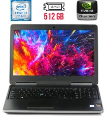 Мобильная рабочая станция Dell Precision 7520 / 15.6" (1920x1080) TN / Intel Core i7-7820HQ (4 (8) ядра по 2.9 - 3.9 GHz) / 32 GB DDR4 / 512 GB SSD M.2 NEW / nVidia Quadro M1200, 4 GB GDDR5, 128-bit / miniDP / HDMI