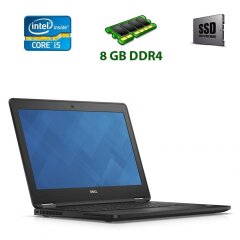 Нетбук Dell Latitude E7270 / 12.5" (1920x1080) IPS / Intel Core i5-6300U (2 (4) ядра по 2.4 - 3.0 GHz) / 8 GB DDR4 / 240 GB SSD / Intel HD Graphics 520 / WebCam / Windows 10 Pro