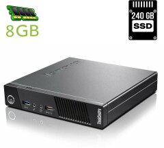 Неттоп Lenovo ThinkCentre M93 Tiny USFF / Intel Pentium G3220T (2 ядра по 2.6 GHz) / 8 GB DDR3 / 240 GB SSD / Intel HD Graphics / DisplayPort / Блок питания в комплекте