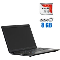 Ноутбук Acer Aspire 7560G / 17.3" (1600x900) TN / AMD A6-3420M (4 ядра по 1.5 - 2.4 GHz) / 8 GB DDR3 / 500 GB HDD / AMD Radeon HD 7450M / WebCam 