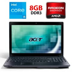 Ноутбук Б-класс Acer Aspire 5742G / 15.6" (1366x768) TN / Intel Core i5-430M (2 (4) ядра по 2.26 - 2.53 GHz) / 8 GB DDR3 / 500 GB HDD / AMD Radeon HD 6370M, 512 MB DDR3, 64-bit / WebCam