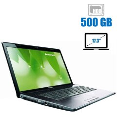Ноутбук Б-клас Lenovo G780 / 17.3" (1600x900) TN / Intel Core i3-3110M (2 (4) ядра по 2.4 GHz) / 4 GB DDR3 / 500 GB HDD / Intel HD Graphics 4000 / WebCam / Без АКБ