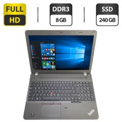 Ноутбук Lenovo ThinkPad E550 / 15.6" (1920x1080) TN / Intel Core i5-5200U (2 (4) ядра по 2.2 - 2.7 GHz) / 8 GB DDR3 / 240 GB SSD / Intel HD Graphics 5500 / WebCam