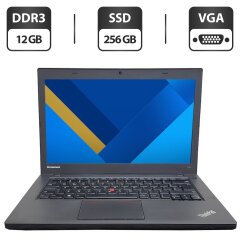 Ноутбук Lenovo ThinkPad T440 / 14" (1600x900) TN / Intel Core i7-4600U (2 (4) ядра по 2.1 - 3.3 GHz) / 12 GB DDR3 / 256 GB SSD / Intel HD Graphics 4400 / WebCam / VGA