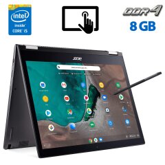 Ультрабук Acer ChromeBook Spin 713 / 13.5" (2256x1504) IPS Touch / Intel Core i5-8250U (4 (8) ядра по 1.6 - 3.4 GHz) / 8 GB DDR4 / 64 GB SSD / Intel UHD Graphics 620 / WebCam / HDMI / ChromOS + Стилус в комплекте