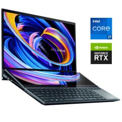 Ігровий ноутбук Б-клас Asus ZenBook Pro Duo UX582ZS / 15.6" (3840x2160) OLED / Intel Core i7-11800H (8 (16) ядер по 1.9 - 4.6 GHz) / 32 GB DDR4 / 1000 GB SSD NVMe / nVidia GeForce RTX 3080, 8 GB GDDR6, 256-bit / WebCam