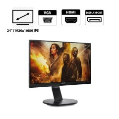 Монитор Philips 241B7Q / 24" (1920x1080) IPS WLED / DP, HDMI VGA