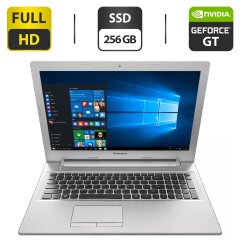 Ноутбук Б-класс Lenovo Z50-70 / 15.6" (1920x1080) TN / Intel Core i5-4210U (2 (4) ядра по 1.7 - 2.7 GHz) / 8 GB DDR3 / 256 GB SSD / nVidia GeForce 840M, 2 GB DDR3, 64-bit / WebCam / DVD-ROM + Беспроводная мышка